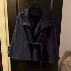 Women's Navy Cape Coat